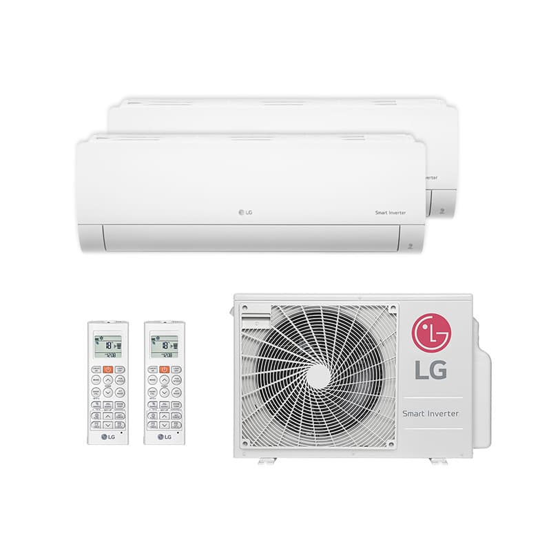 Ar Condicionado Multi Split Inverter LG 24.000 BTUs (1 Evap 9.000 e 1 Evap 18.000) Quente/Frio 220V Monofásico