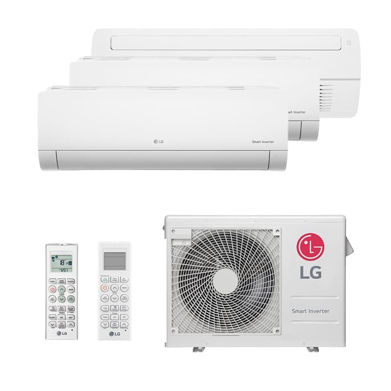 Ar Condicionado Multi Split Inverter LG Hw 24.000 BTUs (2 Evap 9.000 Hw e 1 Evap 12.000 Cassete 1 Via) Quente/Frio 220V Monofásico