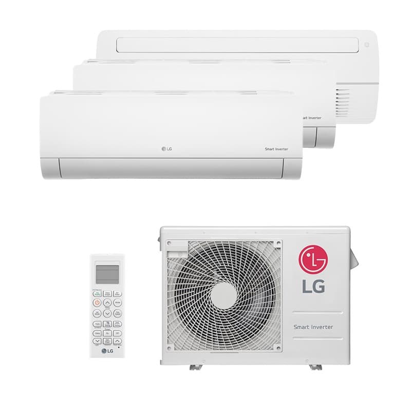 Ar Condicionado Multi Split Inverter LG Hw 30.000 BTUs (2 Evap 12.000 e 1 Evap 18.000 Cassete 1 Via) Quente/Frio 220V Monofásico