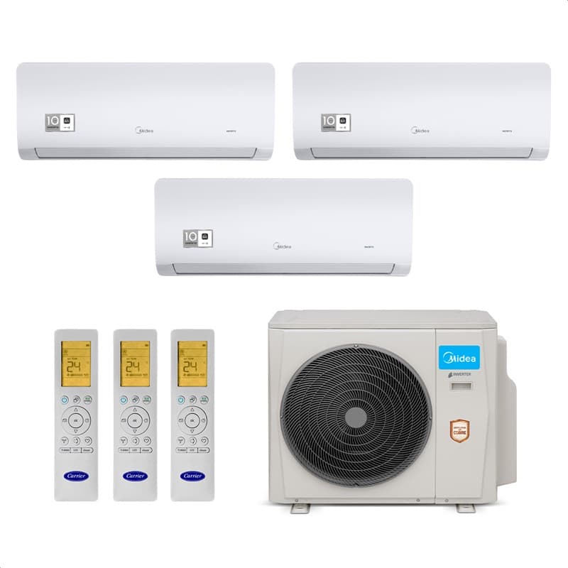 Ar Condicionado Multi Split Inverter Midea Xtreme Save Connect 27.000 BTUs (2 Evap 9.000 e 1 Evap 18.000) Quente/Frio 220V Monofásico