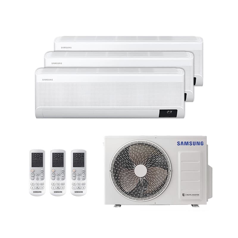 Ar Condicionado Multi Split Inverter Windfree Samsung 24.000 BTUs (1 Evap 9.000 e 2 Evap 12.000) Quente/Frio 220V Monofásico
