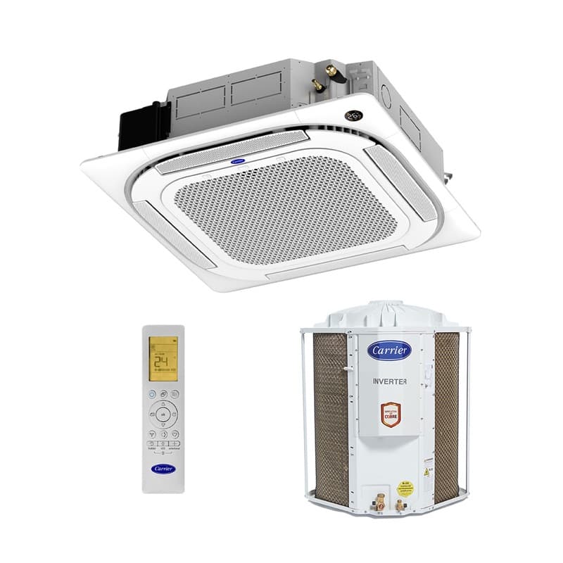 Ar Condicionado Split Cassete 4 Vias - Inverter R-32 - Carrier - 18.000 BTUs - Frio - 220V Monofásico
