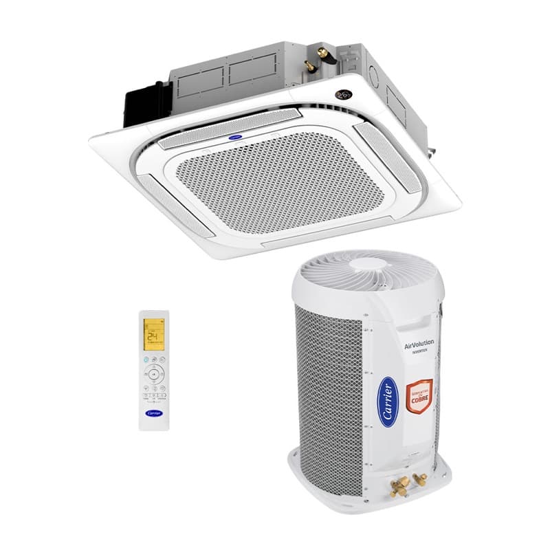 Ar Condicionado Split Cassete 4 Vias - Inverter R-32 - Carrier - Connect - 18.000 BTUs - Frio - 220V Monofásico