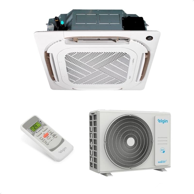 Ar Condicionado Split Cassete 4 Vias - Inverter R-32 - Eco - Elgin - 18.000 BTUs - Quente/Frio - 220V Monofásico