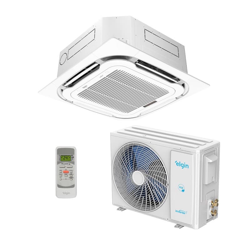 Ar Condicionado Split Cassete 4 Vias - Inverter R-32 - Plus - Elgin - 24.000 BTUs - Frio - 220V Monofásico